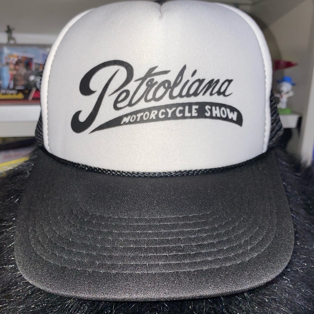 Petroliana motorcycle show trucker mesh hat